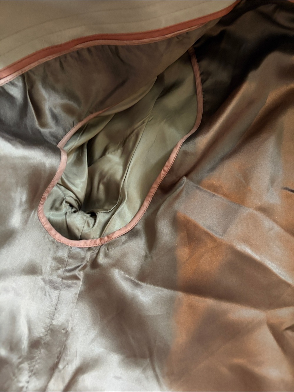 Vintage Wool Blend Coat with orange Trim and Plaid Interior - Picture 5 of 10